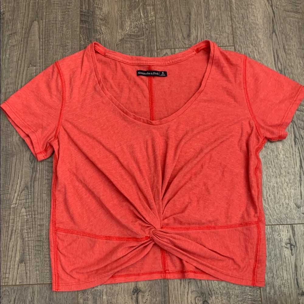 Abercrombie and Fitch Red tied crop top